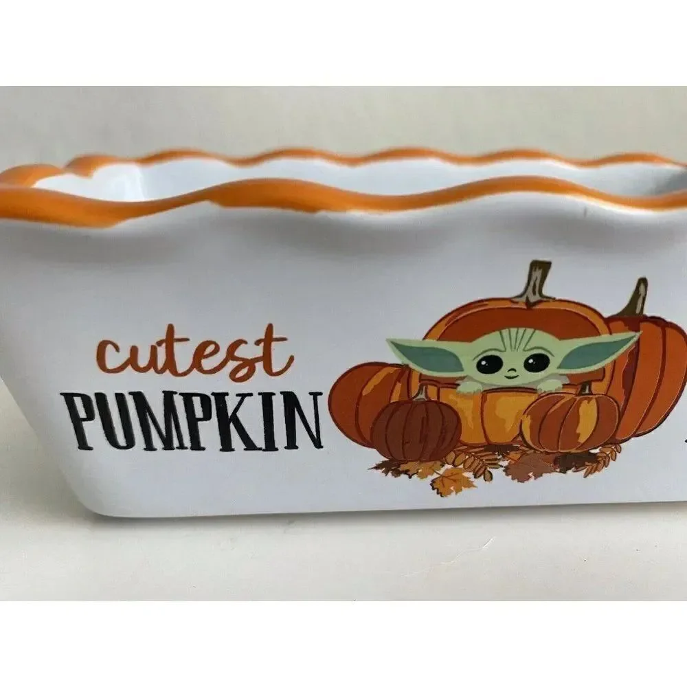Star Wars Grogu Baby‎ Yoda Pumpkin Fall MINI Loaf Bread Baking Pan Dish Ceramic
